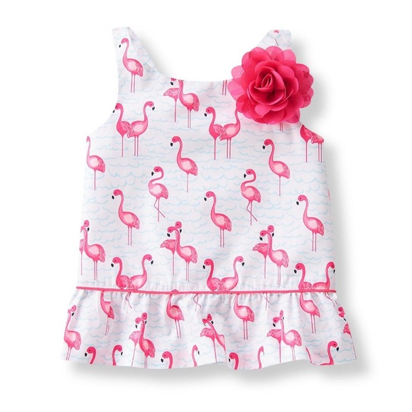 Janie and Jack Flamingo print tank top (2T) - Picture 1 of 6